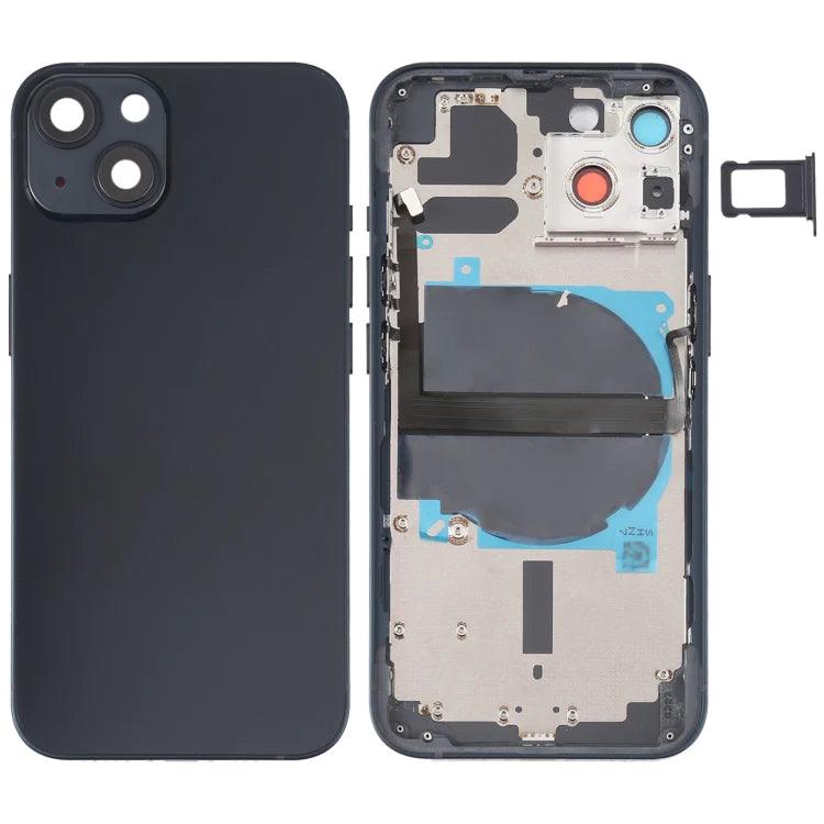 Replacement iPhone 13 Battery Back Housing With Small Parts - Black - Best Cell Phone Parts Distributor in Canada, Parts Source Replacement iPhone 13 Battery Back Housing With Small Parts - Black - Best Cell Phone Parts Distributor in Canada, Parts Source
